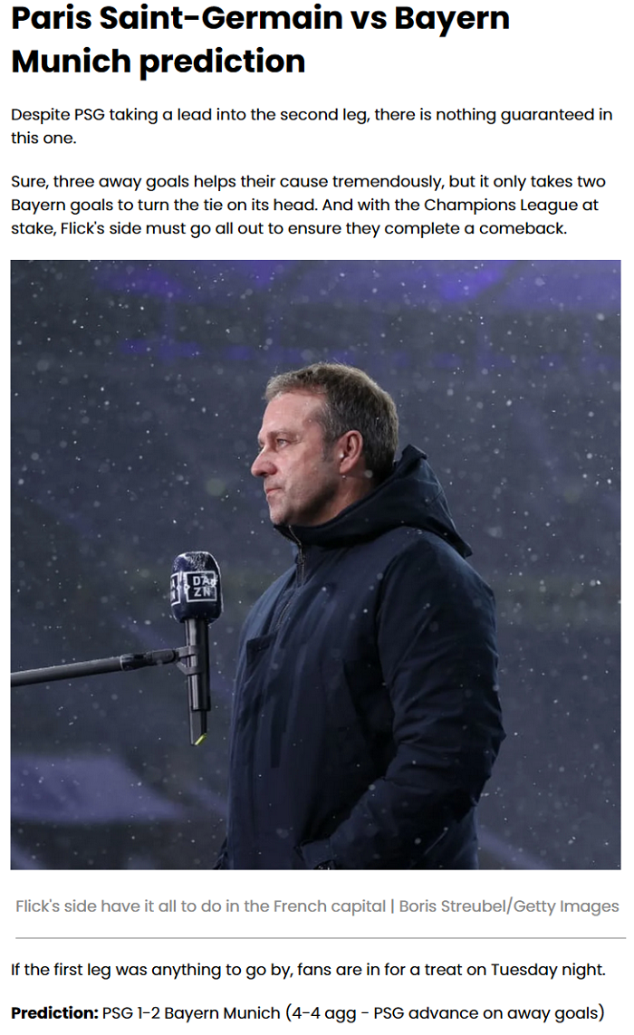 Dự đoán PSG vs Bayern Munich (2h 14/4) bởi chuyên gia Mitchell Wilks - Ảnh 1