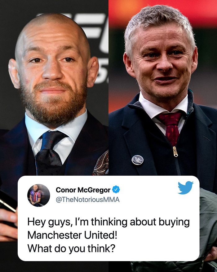 V&otilde; sĩ Conor McGregor c&ocirc;ng khai &yacute; định mua MU - Ảnh 1