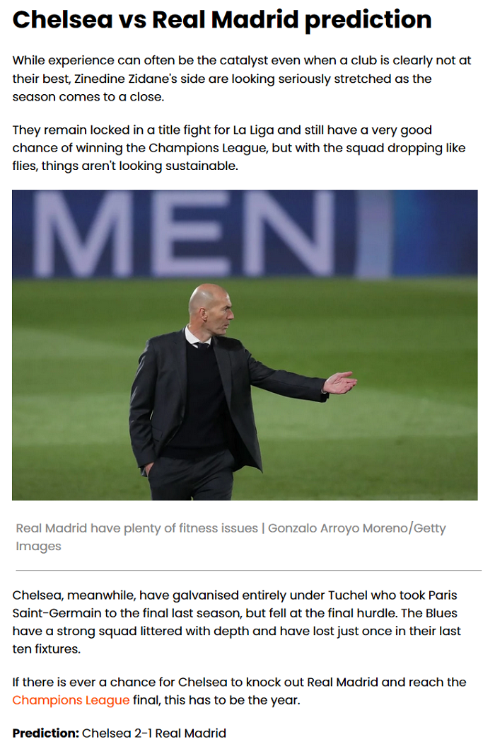 Dự đoán Chelsea vs Real Madrid (2h 6/5) bởi chuyên gia Mitchell Wilks - Ảnh 1