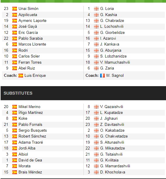 Đội hình ra sân chính thức Tây Ban Nha vs Georgia, 1h45 ngày 6/9 (cập nhật) - Ảnh 1