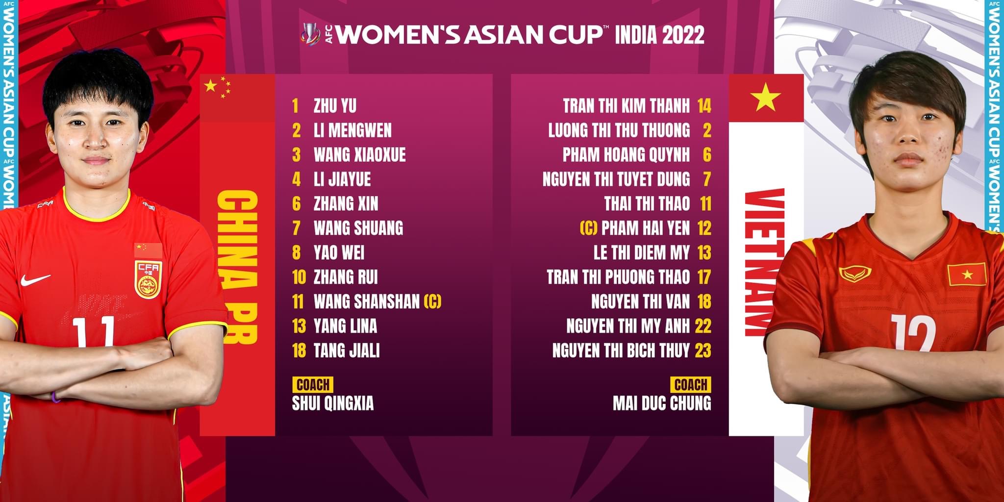 Đội hình ra sân chính thức nữ Việt Nam vs nữ Trung Quốc, 19h ngày 30/1 (cập nhật) - Ảnh 1