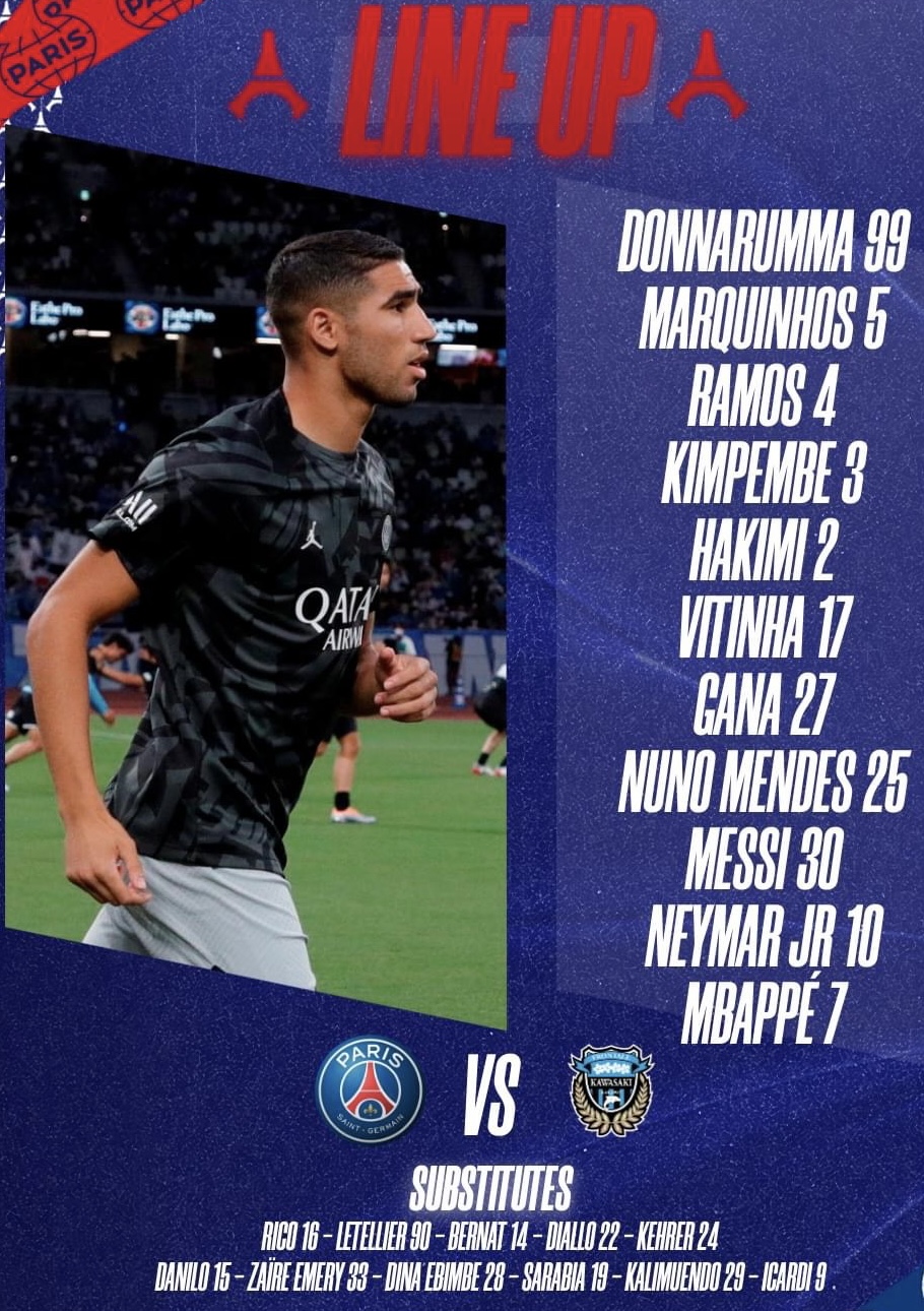Đội hình ra sân chính thức PSG vs Kawasaki Frontale, 17h30 ngày 20/7 - Ảnh 1