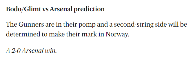Marc Mayo dự đoán Bodo/Glimt vs Arsenal, 23h45 ngày 13/10 - Ảnh 1
