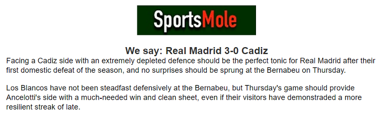 Ben Knapton dự đoán Real Madrid vs Cadiz, 3h30 ngày 11/11  - Ảnh 1