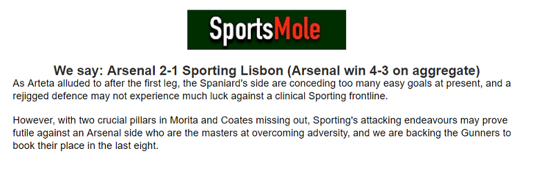 Ben Knapton dự đoán Arsenal vs Sporting Lisbon, 3h ngày 17/3 - Ảnh 1