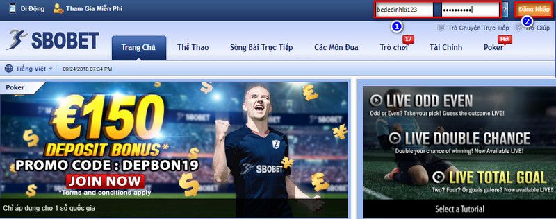 Sbobet đăng nhập như thế n&agrave;o nhanh gọn nhất d&agrave;nh cho cược thủ - Ảnh 4