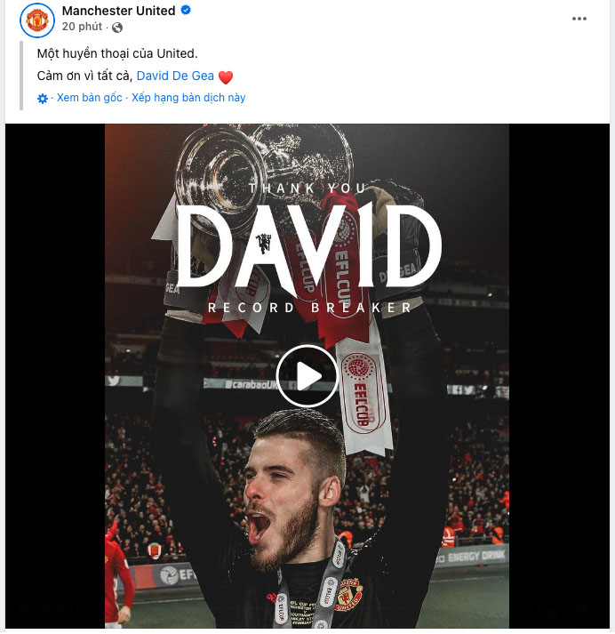 Ch&iacute;nh thức! Man United c&oacute; quyết định cuối c&ugrave;ng về tương lai De Gea - Ảnh 1