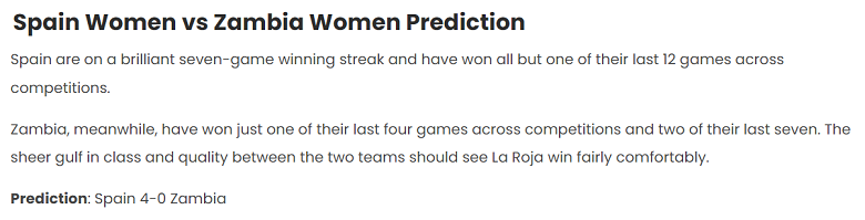 Chuyên gia dự đoán nữ Tây Ban Nha vs nữ Zambia, 14h30 ngày 26/7 - Ảnh 1