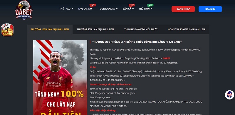 Đ&aacute;nh gi&aacute; chi tiết nh&agrave; c&aacute;i DABET c&oacute; tốt, c&oacute; uy t&iacute;n kh&ocirc;ng? Ưu v&agrave; nhược điểm của DABET - Ảnh 1