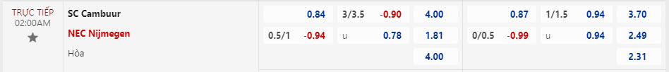 Nhận định, soi kèo Cambuur vs N.E.C. Nijmegen, 02h400 ngày 28/02: Khách lấn chủ - Ảnh 1