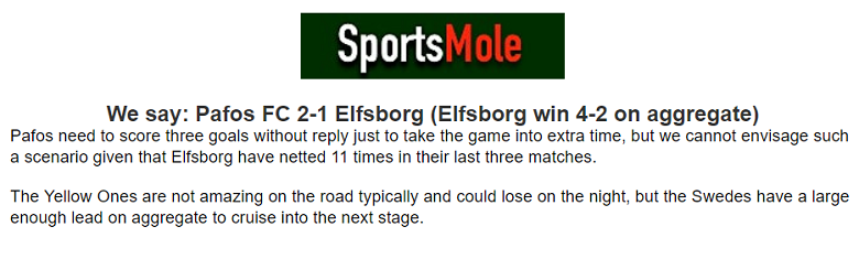 Chuy&ecirc;n gia dự đo&aacute;n Pafos FC vs Elfsborg, 22h00 ng&agrave;y 18/7 - Ảnh 1