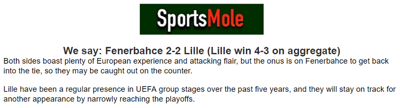 Chuy&ecirc;n gia dự đo&aacute;n Fenerbahce vs Lille, 00h00 ng&agrave;y 14/8 - Ảnh 1