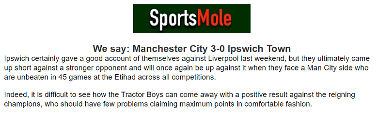 Chuy&ecirc;n gia dự đo&aacute;n Man City vs Ipswich Town, 21h00 ng&agrave;y 24/8 - Ảnh 1