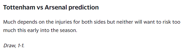 Chuy&ecirc;n gia dự đo&aacute;n Tottenham vs Arsenal, 20h00 ng&agrave;y 15/9 - Ảnh 1