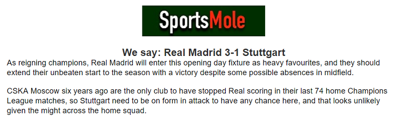 Chuy&ecirc;n gia dự đo&aacute;n Real Madrid vs Stuttgart, 02h00 ng&agrave;y 18/9 - Ảnh 1