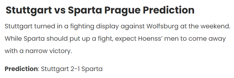Chuy&ecirc;n gia dự đo&aacute;n Stuttgart vs Sparta Prague, 23h45 ng&agrave;y 1/10 - Ảnh 1