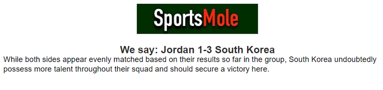 Chuy&ecirc;n gia dự đo&aacute;n Jordan vs H&agrave;n Quốc, 21h00 ng&agrave;y 10/10 - Ảnh 1