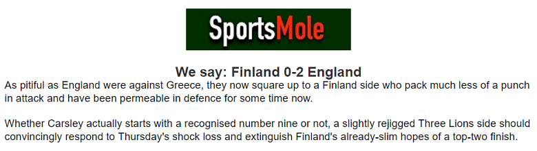 Chuy&ecirc;n gia dự đo&aacute;n Phần Lan vs Anh, 23h00 ng&agrave;y 13/10 - Ảnh 1