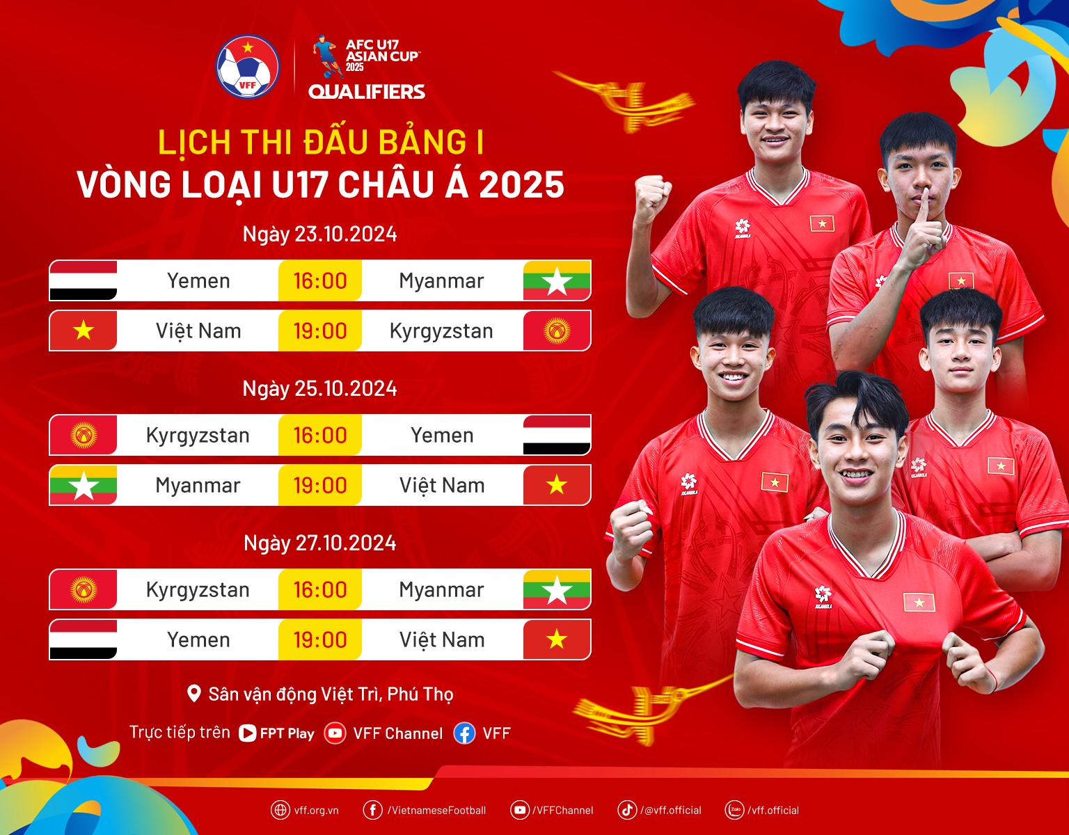 Lịch thi đấu U17 Việt Nam ở v&ograve;ng loại giải U17 ch&acirc;u &Aacute; - Ảnh 2
