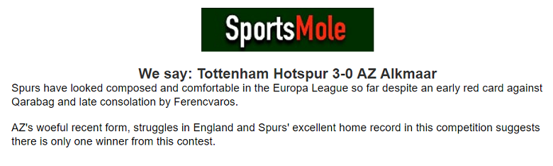 Chuy&ecirc;n gia dự đo&aacute;n Tottenham vs AZ Alkmaar, 02h00 ng&agrave;y 25/10 - Ảnh 1