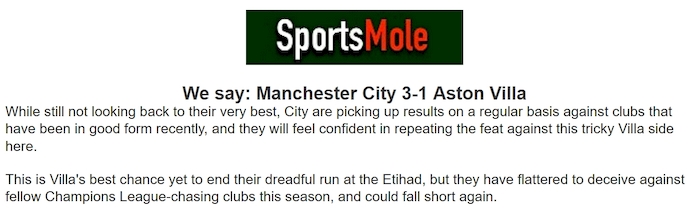 Chuy&ecirc;n gia Tony Ansell dự đo&aacute;n Man City vs Aston Villa, 2h00 ng&agrave;y 23/4 - Ảnh 1