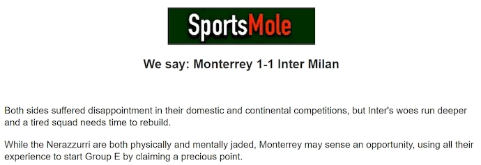 Chuyên gia Tony Ansell dự đoán Monterrey vs Inter Milan, 8h00 ngày 18/6 - Ảnh 1