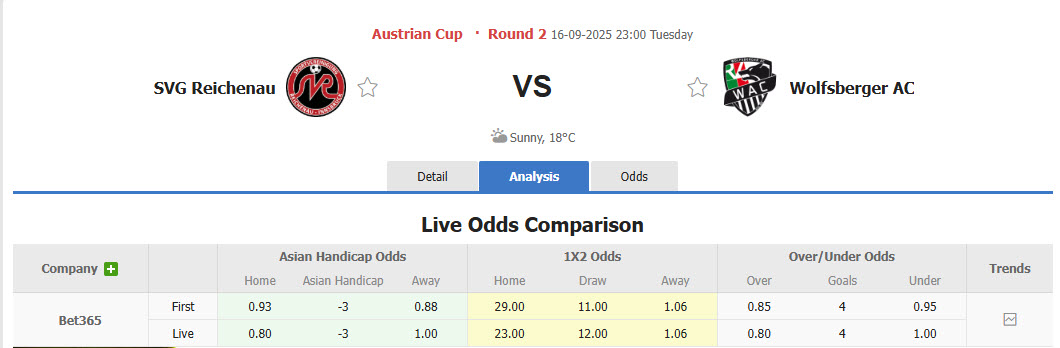 Nhận định, soi kèo Reichenau vs Wolfsberger, 23h00 ngày 16/9: Khoảng cách quá lớn - Ảnh 1
