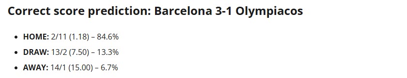 Siêu máy tính dự đoán Barcelona vs Olympiacos, 23h45 ngày 21/10 - Ảnh 1