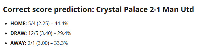 Siêu máy tính dự đoán Crystal Palace vs MU, 19h00 ngày 30/11 - Ảnh 1