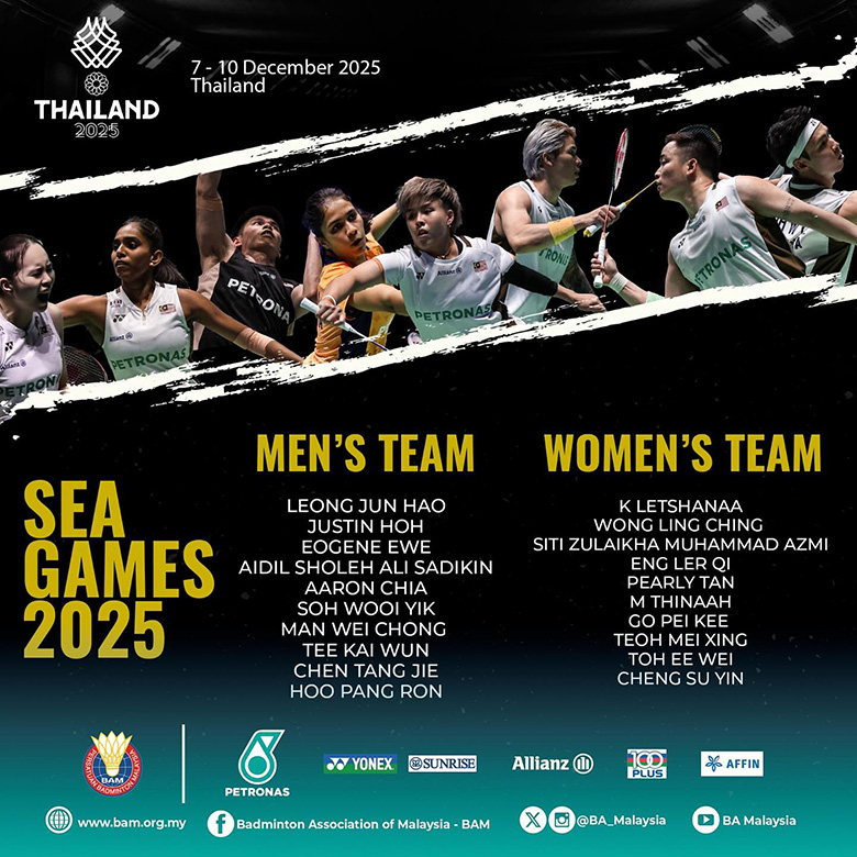 Danh s&aacute;ch đội tuyển Malaysia thi đấu m&ocirc;n Cầu l&ocirc;ng SEA Games 33 - Ảnh 1