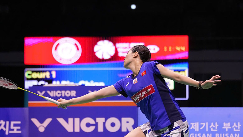 Th&ugrave;y Linh thắng trận mở m&agrave;n giải cầu l&ocirc;ng Indonesia Masters 2026 - Ảnh 1