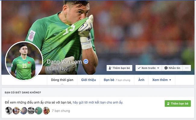 Đặng Văn Lâm bị 'hack' Facebook chính chủ, chưa thể lấy lại