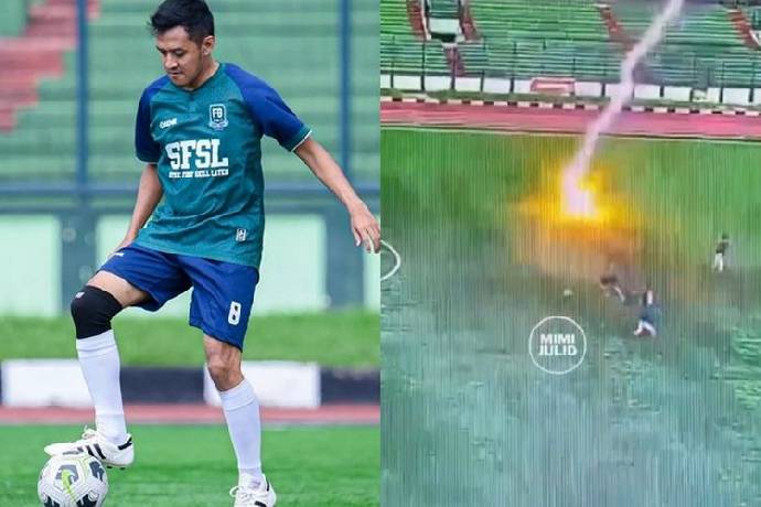 Bi kịch cầu thủ Indonesia bị sét đánh tử vong trong trận đấu