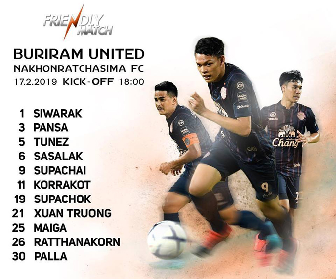 Kết quả Xu&acirc;n Trường Buriram vs Nakhon Ratchasima cầm h&ograve;a