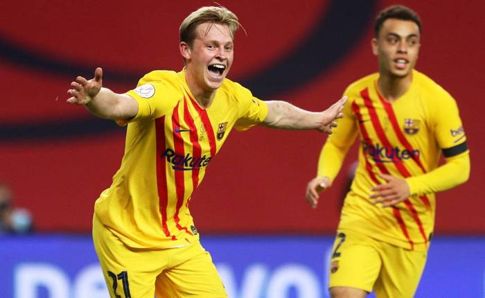 Frenkie de Jong tái lập kỳ tích của Messi ở chung kết Cúp Nhà vua