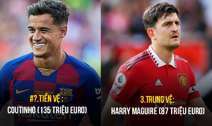 Đội hình chuyển nhượng đắt giá nhất lịch sử : 5 ngôi sao là 'bom xịt'