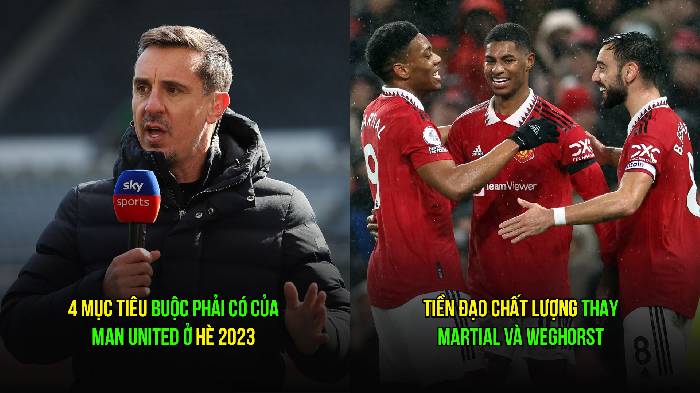 Gary Neville chỉ ra 4 mục tiêu 'buộc phải có' của Man United hè 2023