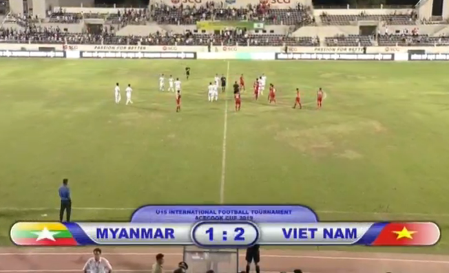 Anh Qu&acirc;n lập c&uacute; đ&uacute;p, U15 Việt Nam ngược d&ograve;ng ngoạn mục trước U15 Myanmar