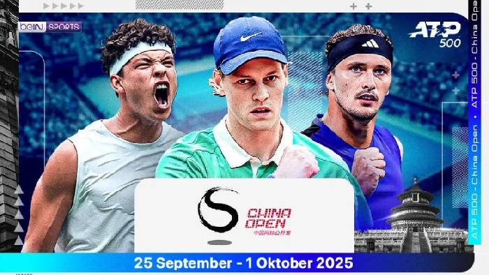 Giải tennis China Open 2025 phát sóng trực tiếp trên kênh nào?