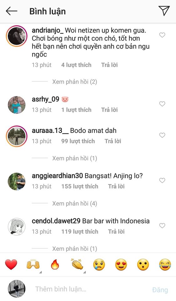 CĐV Indonesia ‘khủng bố’ trang cá nhân của Văn Hậu sau trận chung kết SEA Games 30