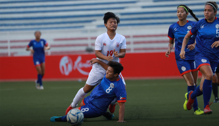 Nữ Myanmar gi&agrave;nh Huy chương Đồng b&oacute;ng đ&aacute; Nữ SEA Games 30
