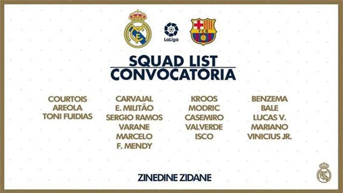 Trước thềm El Clasico: HLV Zidane ra quyết định bất ngờ