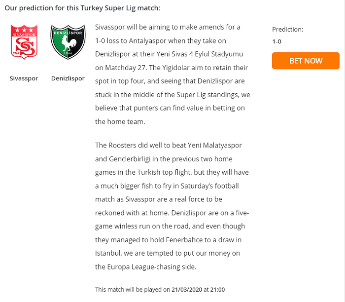 Sivasspor vs Denizlispor (21h 21/3): Chủ mạnh, khách đuối