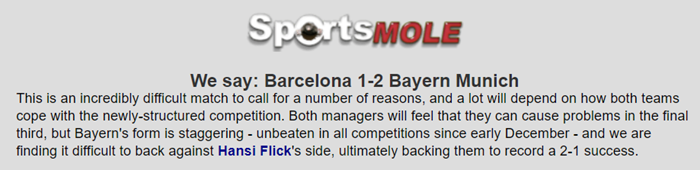 Dự đoán Barcelona vs Bayern Munich (2h 15/8) bởi chuyên gia Matt Law