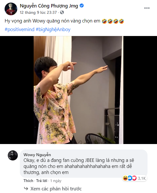 Công Phượng bắn rap, thả thính lão đại Wowy Công Phượng bắn rap, thả thính lão đại Wowy