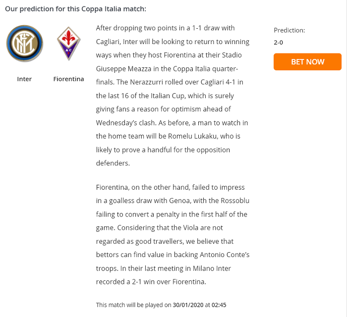 Inter Milan vs Fiorentina (2h45 30/1): ‘Tử địa’ Giuseppe Meazza